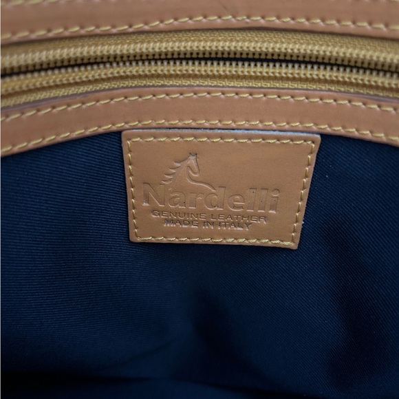 Nardelli Genuine Leather Made in Italy Orange Leather Top Handle Handbag - Picture 5 of 11